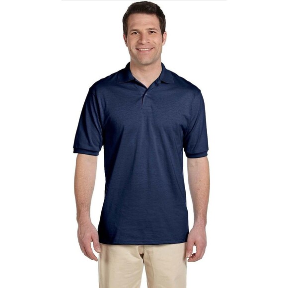 Jerzees Large Navy Men's Polo Short Sleeve Shirt. Golf Office Everyday Wear. New - Picture 1 of 3